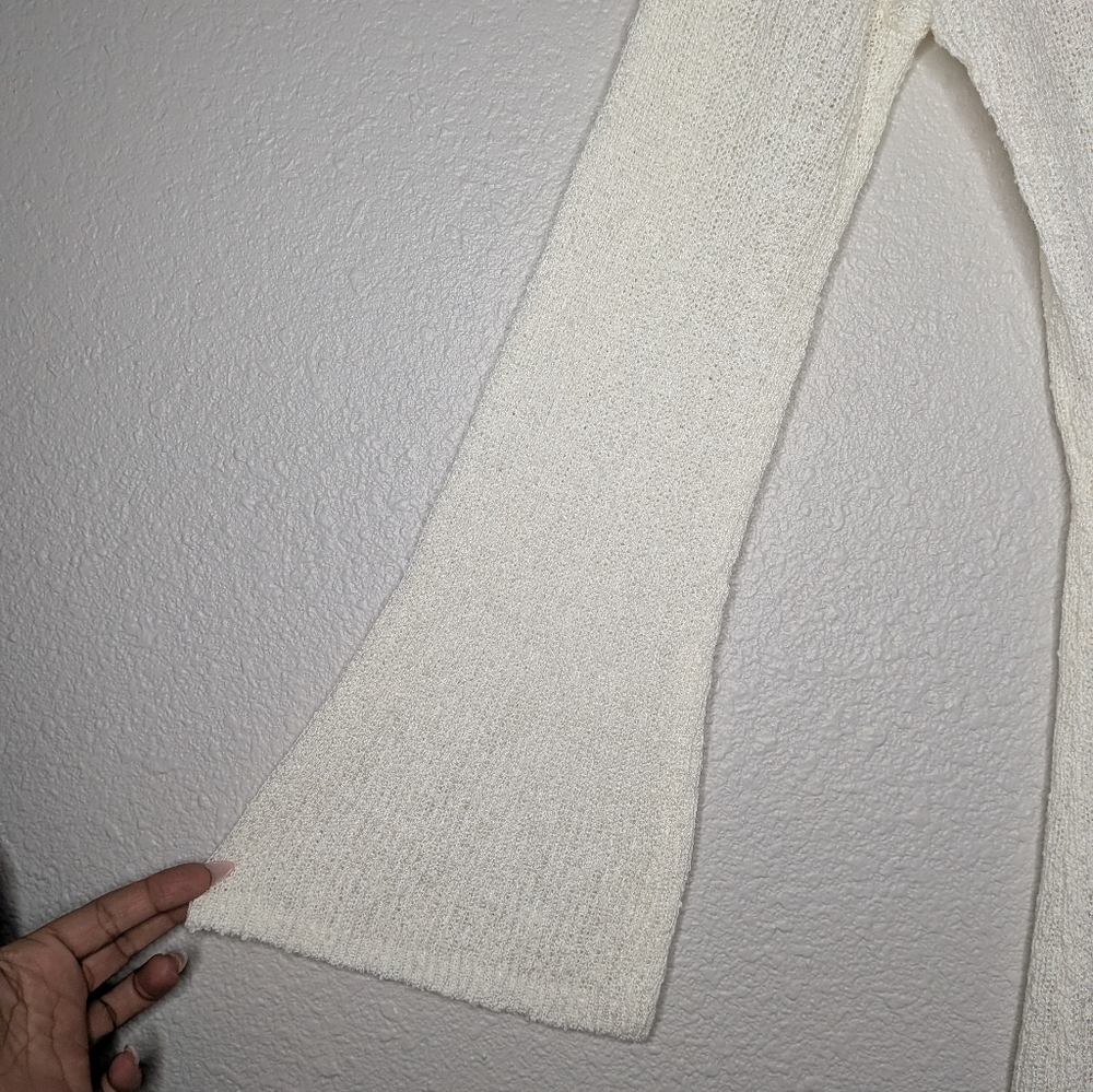L Space Womens White Topanga Sheer Knit Coastal Resort Beach Wrap Mini Dress L - Picture 4 of 7